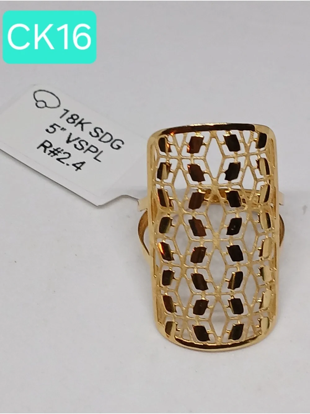18K Saudi Gold Ring Size5